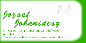 jozsef johanidesz business card